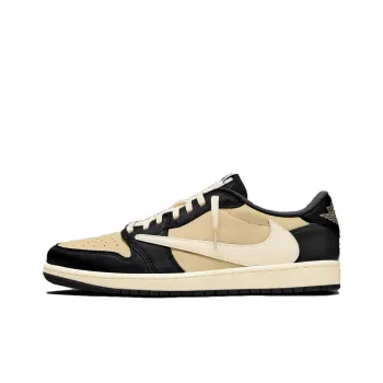 Travis Scott X JORDAN Air JORDAN 1 Vintage Basketball Shoes Men Low Top Beige Black