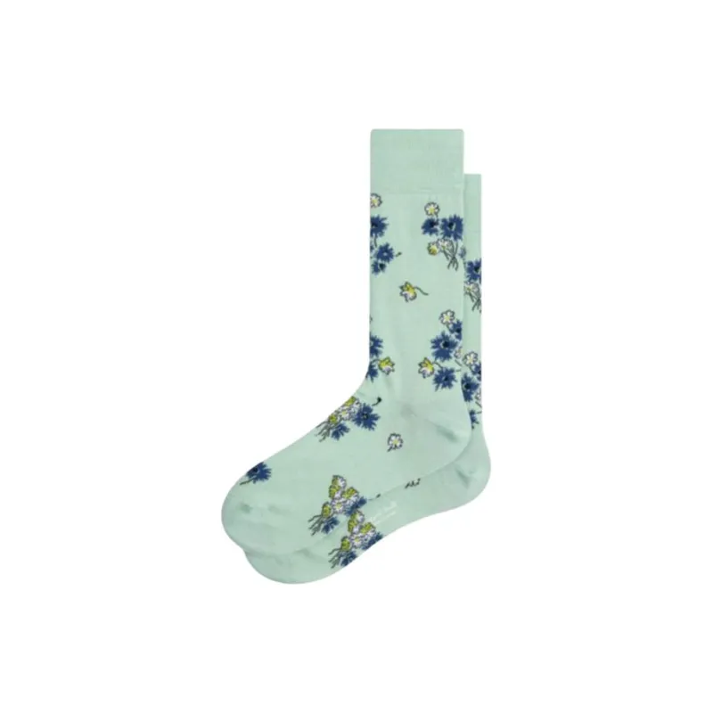 Paul Smith Narcissus Floral Socks Mid-Calf Socks Men's 1 Pack Green-0