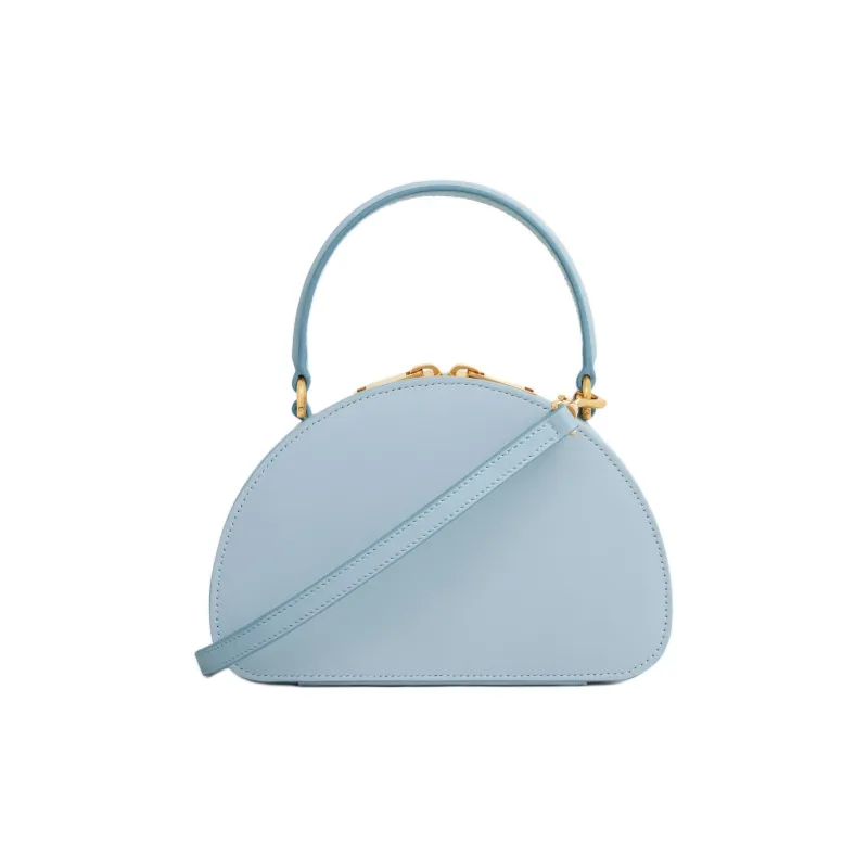 CELINE Calfskin Crescent Bag Shoulder Bag Crossbody Bag Handbag Mini Women's Light Blue-2