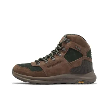 MERRELL Ontario 85 Mesh WP Cushioning Wear-Resistant High-Top Outdoor Shoes Men's Brown Green