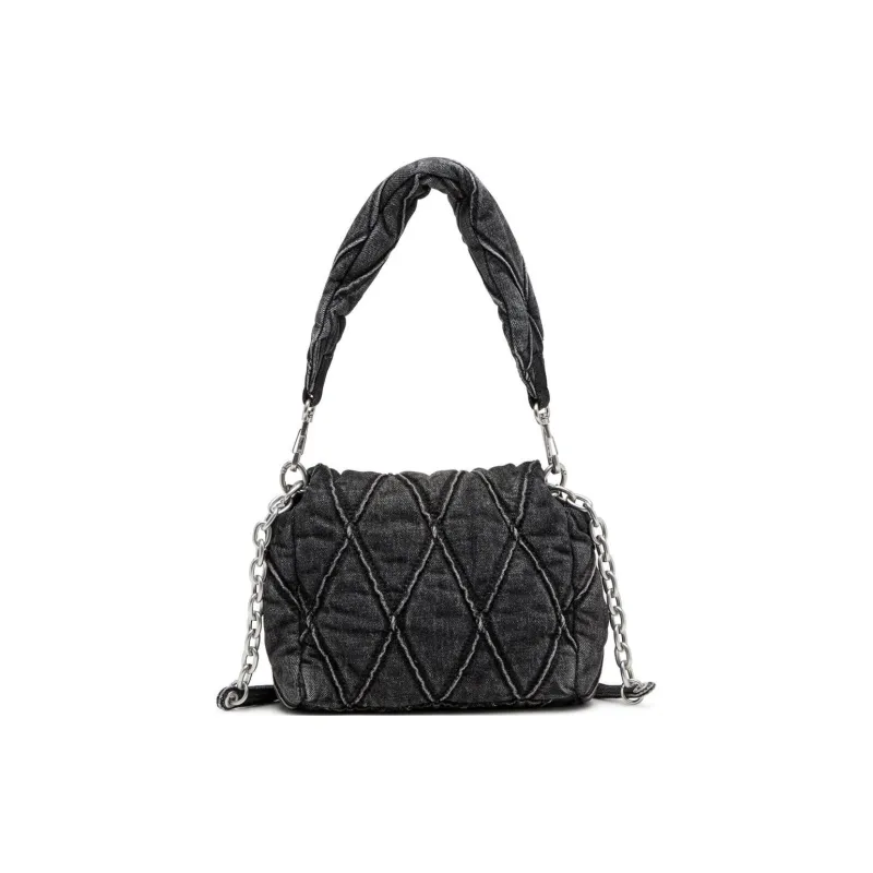 DIESEL Cotton Portable Crossbody Bag, Shoulder Bag Women's Black-3