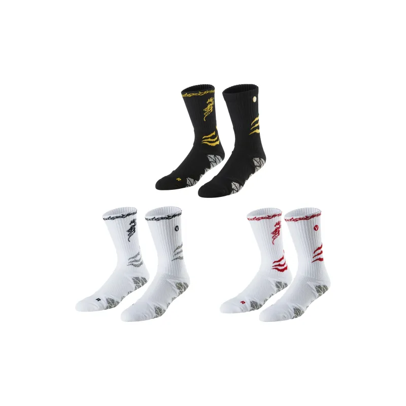 VEIDOORN Year Of The Dragon Series Basketball Socks Unisex Black Gold-27