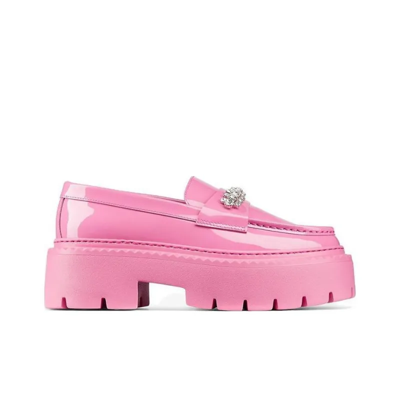 Jimmy Choo Bryer Crystal Leather Loafers-3