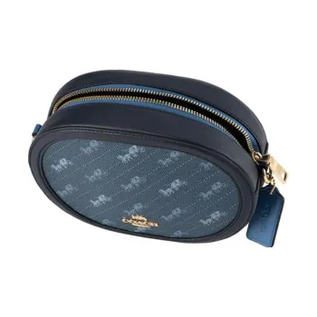 COACH Leather Round Camera Bag, Shoulder Bag, Crossbody Bag Small Size Women's Marine Blue