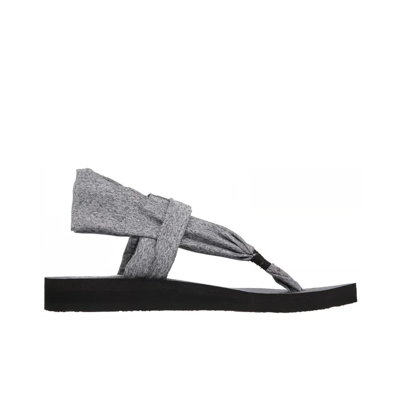 Skechers Meditation One Strap Sandals Women's Gray Black-1