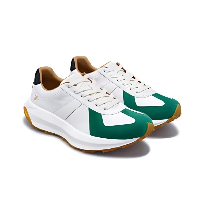 TSUBO CR Gat Cushioning Wear-Resistant Low-Top Casual Shoes Unisex White Green-3