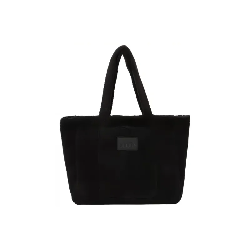 PUMA Fabric Plush Tote Bag Shopping Bag Shoulder Bag Handbag Regular Women's Black-2