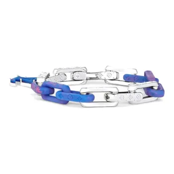 LOUIS VUITTON Stainless Steel Resin Plexiglass Metal Bracelets Women's Blue
