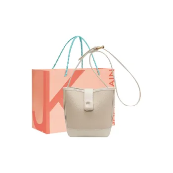 JANE KLAIN PU Bucket Bags One Shoulder Handbag Crossbody Bag Regular Women's Ecru/Black