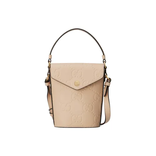GUCCI Leather Bucket Bag, Handbag, Shoulder Bag, Crossbody Bag Mini Women's Light Beige