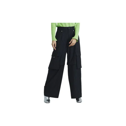 UNITED TOKYO Cargo Pants Women's Black Stripes