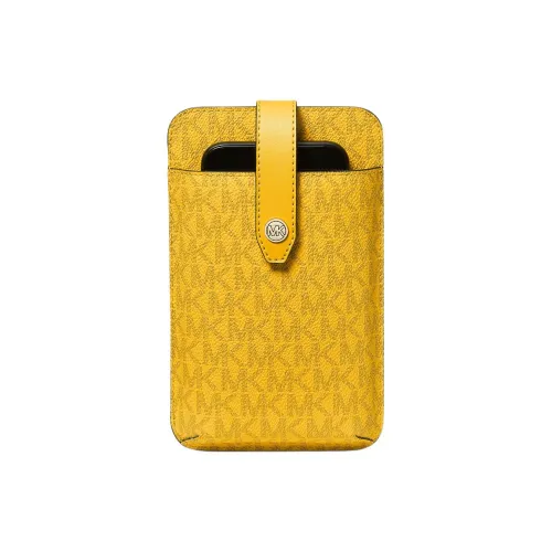 MICHAEL KORS Coated Canvas Cell Phone Pouch Shoulder Bag Crossbody Bag Women's Yellow