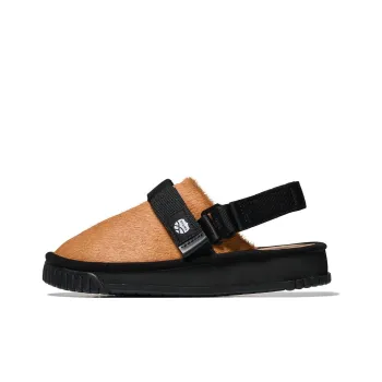 SHAKA Snug Clog Cowhair Wrap-toe Slippers Unisex Brown