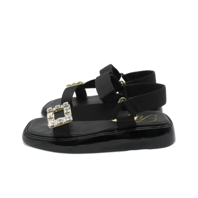 Roger Vivier Vivier Slide Trekky Strap Sandals Women's Black-3