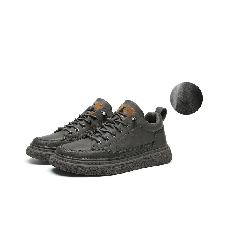 HLA Men's Casual Shoes Men Mid Top Black/Brown-21