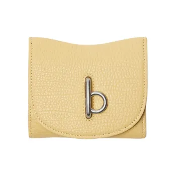 Burberry Calfskin Wallet Women's Yellow Narcissus Color