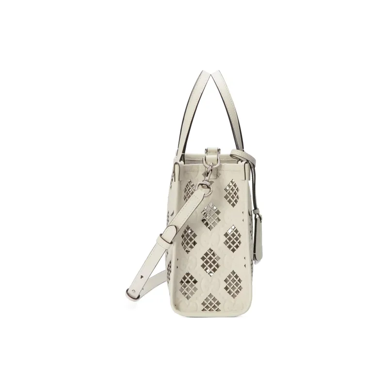 GUCCI Ophidia Leather Tote Bag Shopping Bag Handbag Small Size Women's Ecru-3