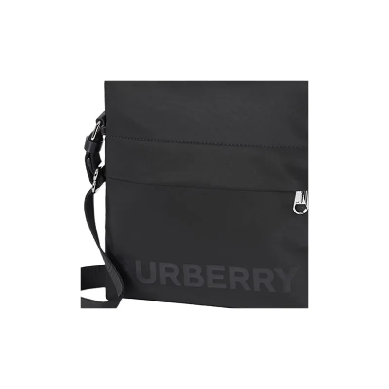 Burberry Logo Print Nylon Crossbody Bag Black-6
