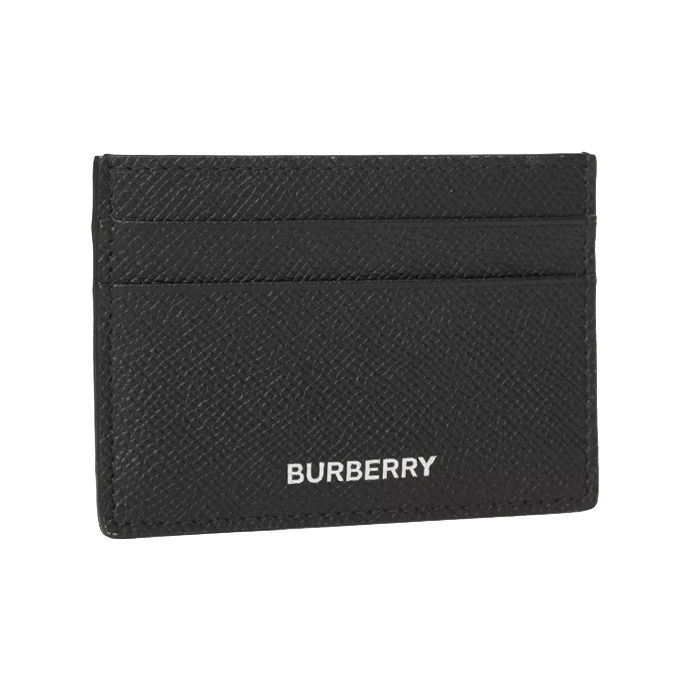 Burberry Grainy Leather Card Case 4 Card Slot Black - POIZON