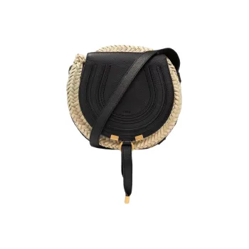 Chloe Marcie With Calfskin Shoulder Bag, Crossbody Bag Regular Women's Beige & Black