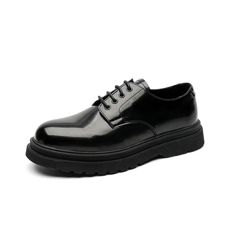 GZZ Dress Shoes Men Low Top Black-1