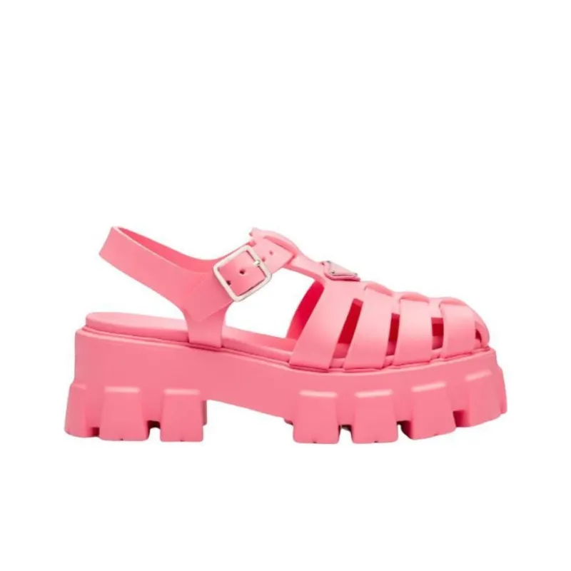 PRADA Monolith Roman Sandals Women's Begonia Pink-1