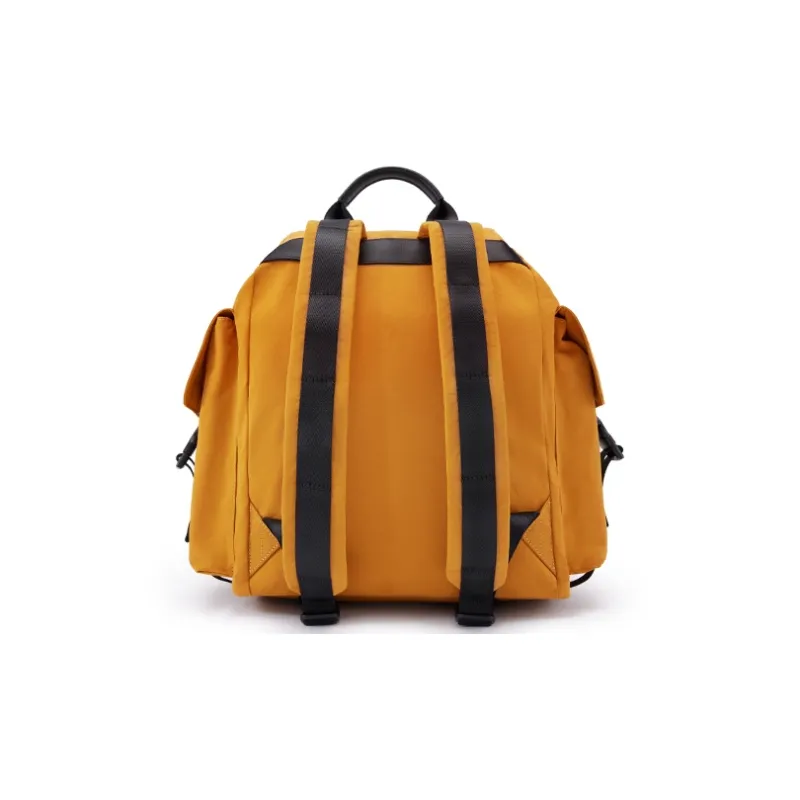 ELLE Nylon Travel Lightweight Multifunction City Lightweight Backpack Large Size Women's Black/Yellow/Gray-12