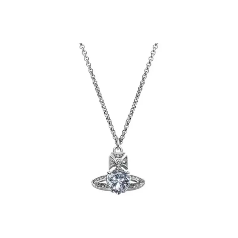 Vivienne Westwood Brass, Crystal Necklaces Women's Silver-0