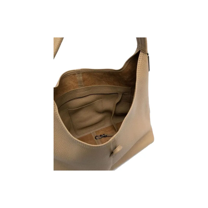 LONGCHAMP Roseau Essential Cow Leather Shoulder Bag, Handbag, Shoulder Bag Trumpets Women's Beige-2