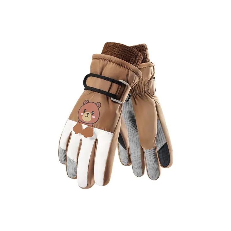 GOLOVEJOY Ski Gloves Warm Breathable Wear Resistant Windproof And Waterproof Gloves Kids'-61