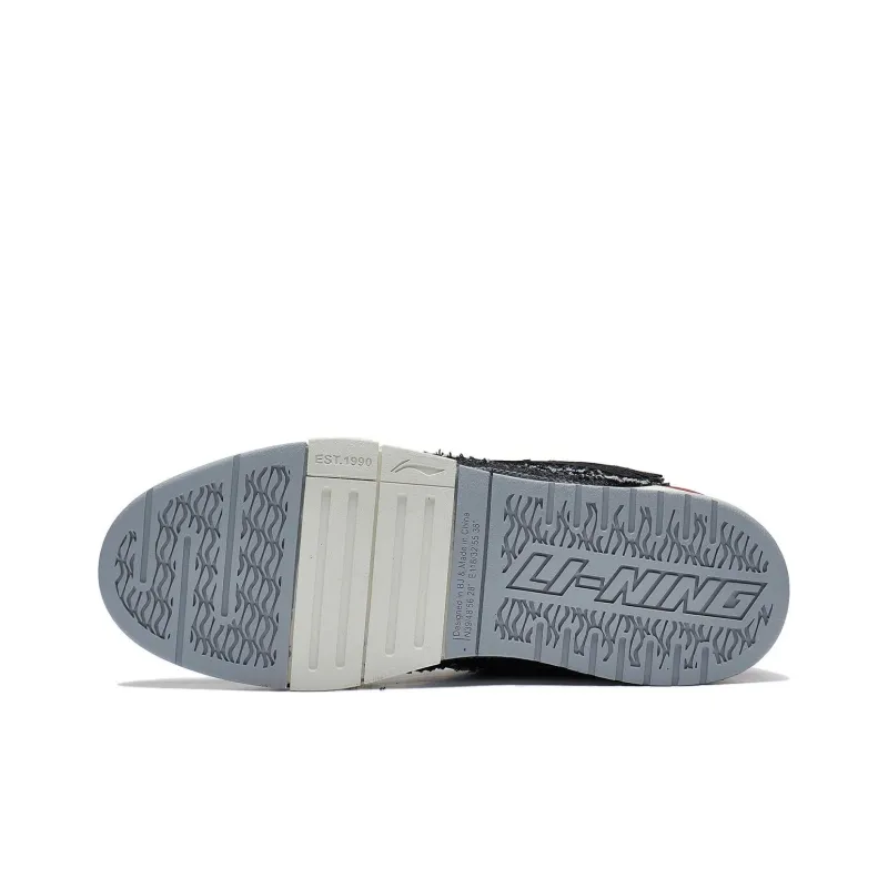 LiNing Wave Slip Resistant Cushioning Low Top Skateboard Shoes Men's Black-4