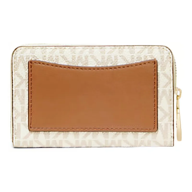 MICHAEL KORS Coated Canvas Wallet Small Size Women's Vanilla & Acorn-1