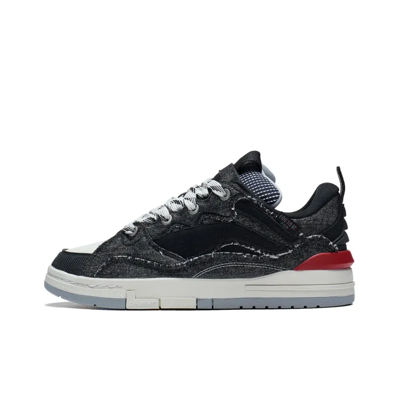LiNing Wave Slip Resistant Cushioning Low Top Skateboard Shoes Men's Black-0