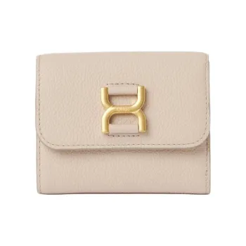 Chloe Marcie Grain Calfskin Card Holder, Wallet Trumpets Women's Cement Pink