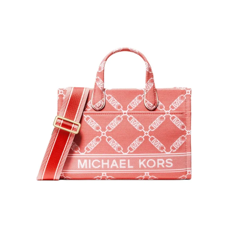MICHAEL KORS Gigi Fabric Tote Bag Shopping Bag Shoulder Bag Crossbody Bag Handbag Small Size Women's Coral Red-0