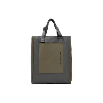 CK/Calvin Klein Coated Fabric Handbag Men's Dark Gray & Dusty Earth Tone