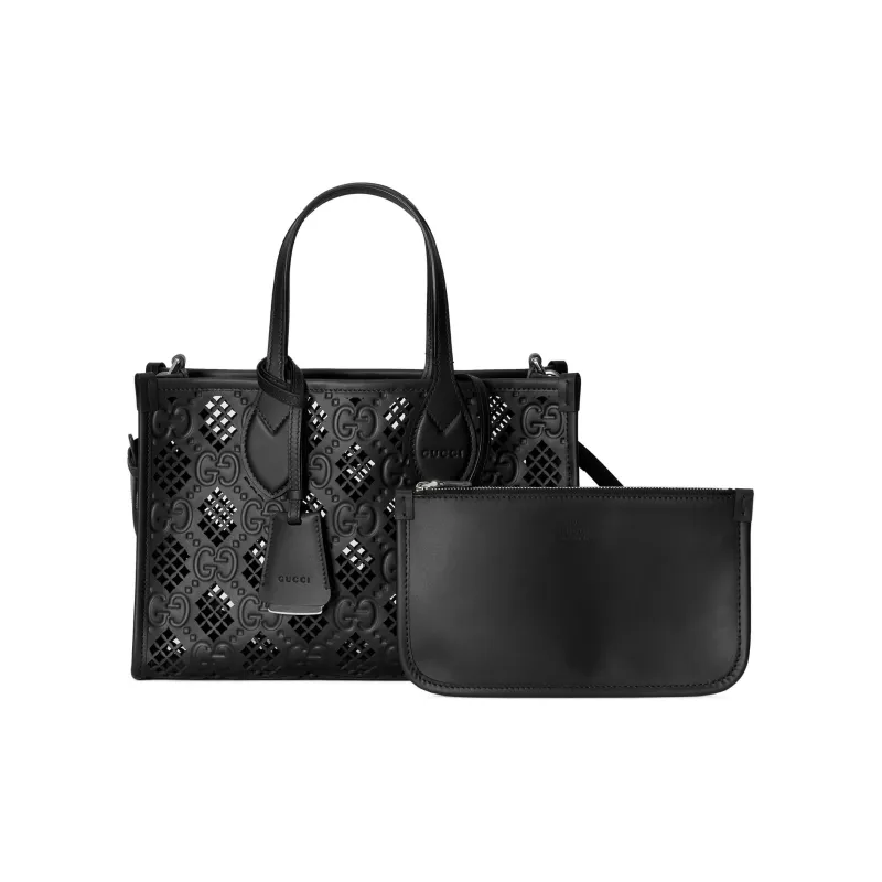 GUCCI Ophidia Leather Tote Bag, Shopping Bag, Handbag Small Size Women's Black-1