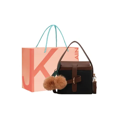 JANE KLAIN PU Bucket Bag, Shoulder Bag, Crossbody Bag, Handbag Regular Women's Black/Khaki