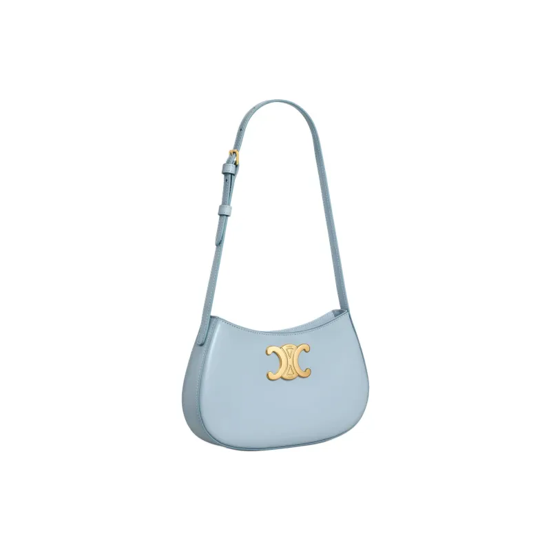 CELINE Calfskin Handbag Shoulder Bag Women's Light Blue-1
