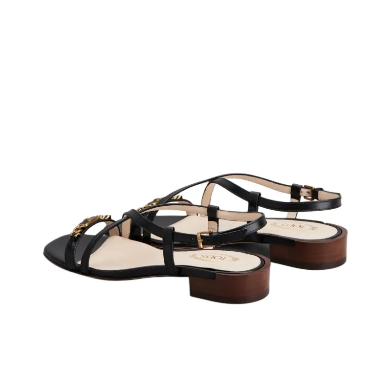 TOD'S One Strap Sandals Women's Black-3