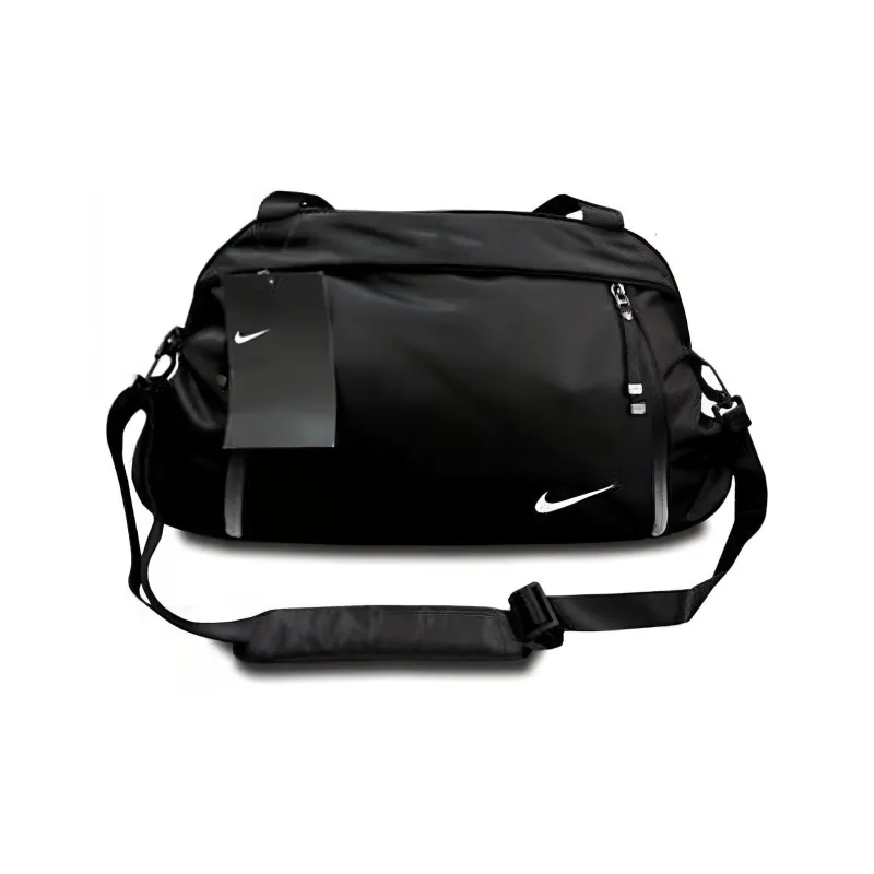 Nike Polyester Travel Bag Luggage Bag One Shoulder Crossbody Portable Gym Bag Unisex Black-0