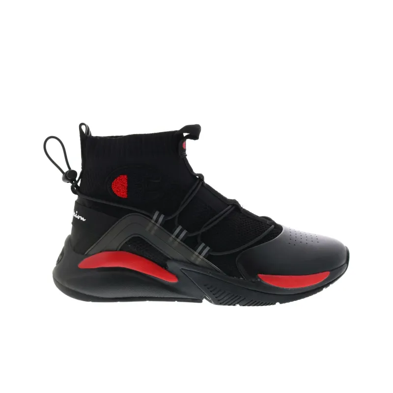 Champion Xg Rally Plus Cushioned Slip-Resistant High-Top Casual Shoes Men's Black Gray-1