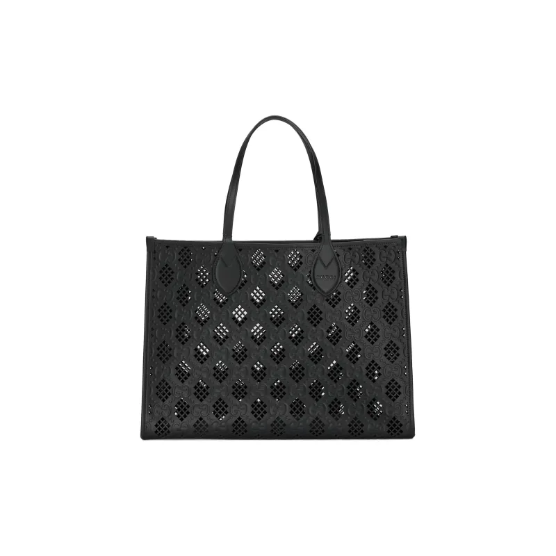 GUCCI Ophidia Leather Tote Bag Shopping Bag Handbag Medium Size Women's Black-4