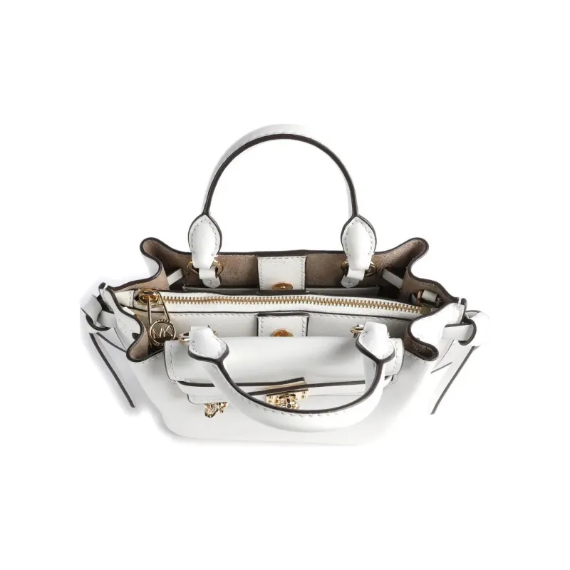MICHAEL KORS Cow Leather Patchwork With Artificial Leather Tote Bag Shopping Bag Shoulder Bag Handbag Women's White-3