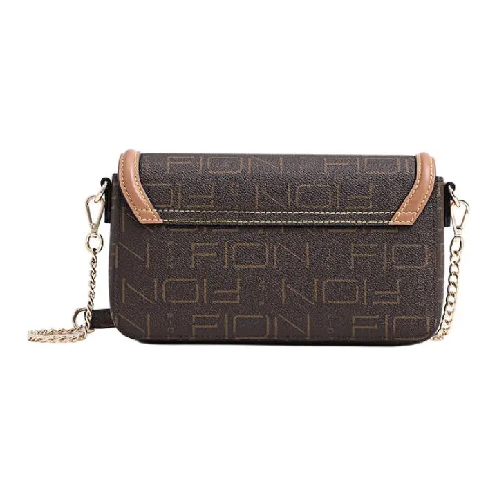 FION PVC One Shoulder Small Square Crossbody Bag Trumpets Women's Coffee & Camel-4