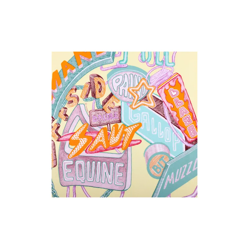 HERMES Silk Scarves Women's Yellow-2