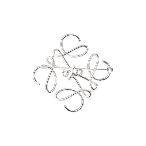 LOEWE Anagram Brooches Unisex Silver