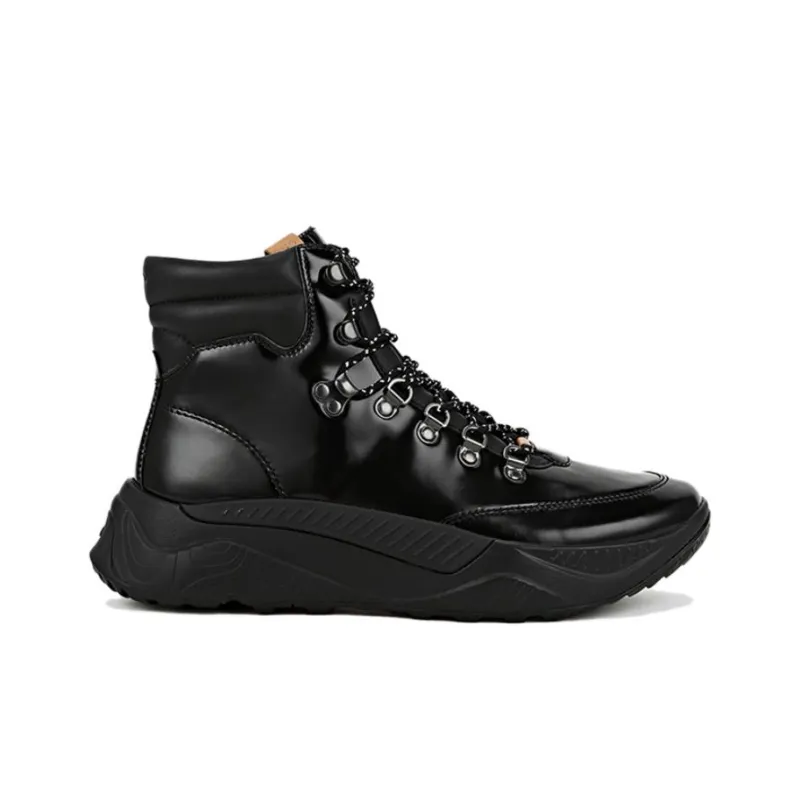 TSUBO UH Patent Leather Anti-Slip Wear-Resistant High-Top Outdoor Shoes Unisex Black-1