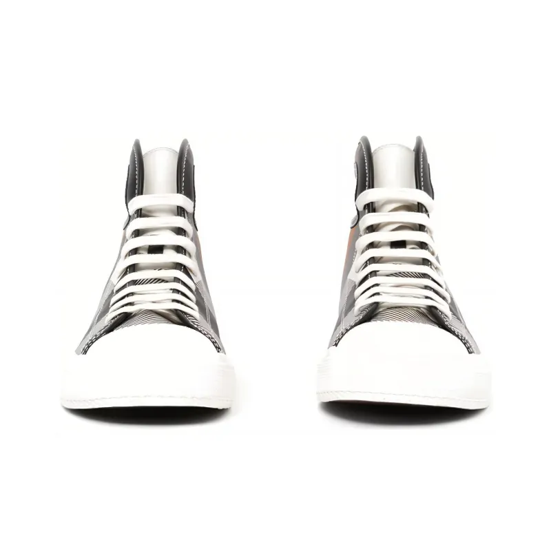 Burberry Larkhall High-Top Sneakers Check Print Leather-3