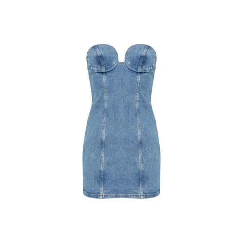 MAGDA BUTRYM Strapless Denim Mini Dress